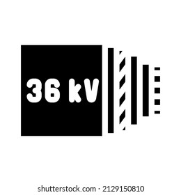 high voltage cables glyph icon vector. high voltage cables sign. isolated contour symbol black illustration