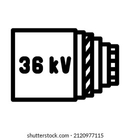 high voltage cables line icon vector. high voltage cables sign. isolated contour symbol black illustration