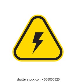 High voltage caution sign vector icon