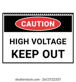 High Voltage Caution Sign Warning of Electrical Hazard