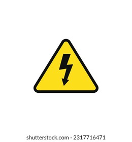 High voltage caution warning symbol design vector