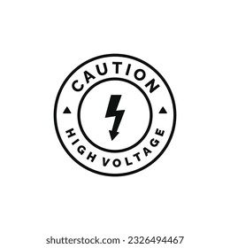 High voltage caution warning symbol design vector