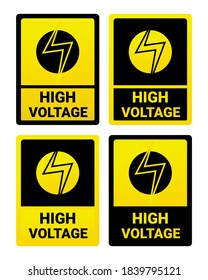 Signo de advertencia de alta tensión. Peligro de la electricidad. Vector de ilustración