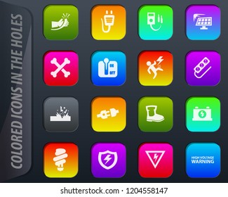 High voltage colored icons in the holes easily adapt to any background