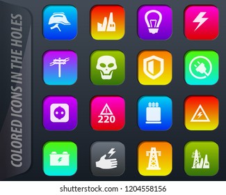 High voltage colored icons in the holes easily adapt to any background