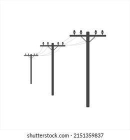 Hochspannungs-Stromleitungen - Symbolgrafik, Vektorgrafik