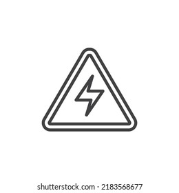 High voltage danger line icon. linear style sign for mobile concept and web design. Electricity, warning outline vector icon. Symbol, logo illustration. Vector graphics