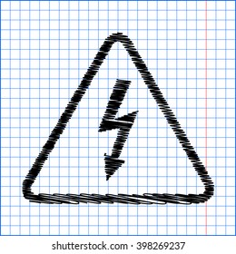 High voltage danger sign