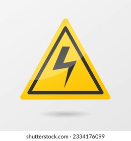 Icono de señal de peligro de alta tensión. - Vector.