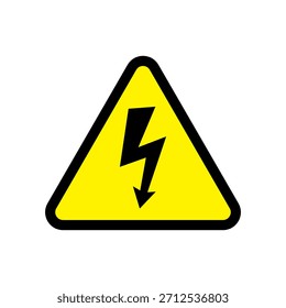 Hochspannungs-Gefahrenzeichen mit Blitzsymbol. Elektrisches Warnschild.
