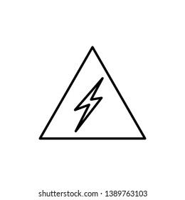 High voltage danger sign line icon. Symbol, logo illustration 