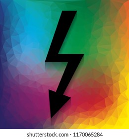 High voltage danger sign. Vector. Flat style black icon on white.