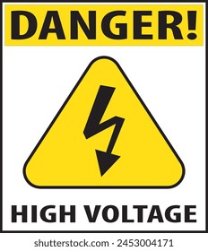 High voltage danger sign vector