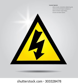 High voltage danger sign. Vector illustration.