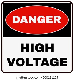 High Voltage. Danger Sign. Vector illustration