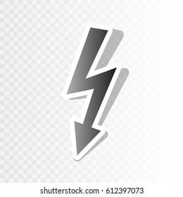 High voltage danger sign. Vector. Blackish icon on transparent background with transition.