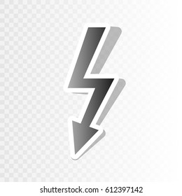 High voltage danger sign. Vector. Blackish icon on transparent background with transition.