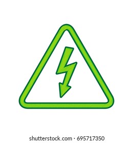 High voltage danger sign. Vector. Lemon scribble icon on white background. Isolated