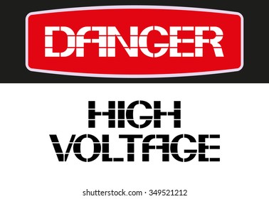 High voltage 
Danger sign,rectangular poster warning of character in the text version.