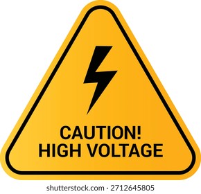 Warnzeichen für Hochspannungsgefahr. Elektrisches Hochspannungs-Warnzeichen mit Blitzsymbol