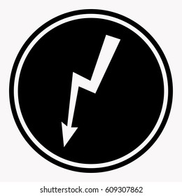 High voltage danger warning sign with electric hazard symbol. Caution vector isolated icon or label