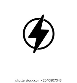 High Voltage, Electric Danger, Warning Solid Flat Vector Icon Isolated on White Background.