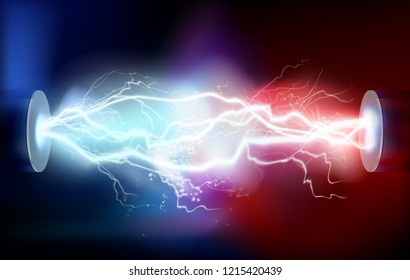 High Voltage Electric Discharge. Vector Illustration.