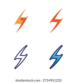 Logotipo de energia elétrica de alta tensão exibindo a identidade da marca da tecnologia do raio intenso