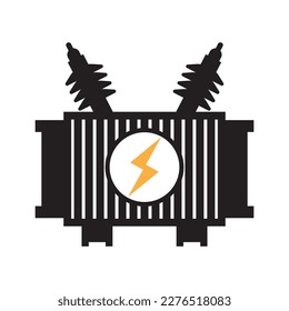 high voltage electrical transformer icon vector symbol design