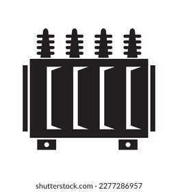 high voltage electrical transformer icon vector symbol design