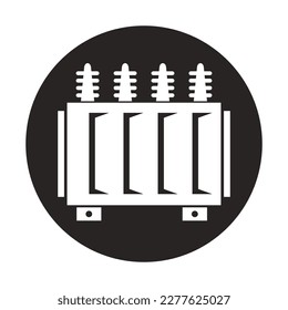 high voltage electrical transformer icon vector symbol design