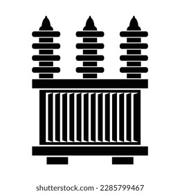 high voltage electrical transformer icon vector symbol design