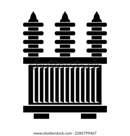 high voltage electrical transformer icon vector symbol design