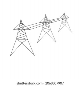 High voltage electrical transmission vector illustration