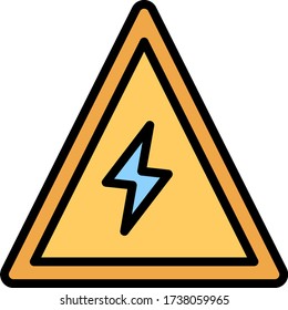 High Voltage Electricity Current Sign Vector colorful Icon design, Power Danger zone area Symbol on white background
