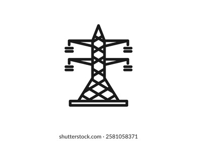 high voltage electricity pylon tower icon