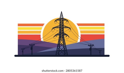 High voltage electricity transmission tower structure