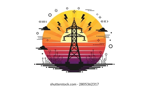High voltage electricity transmission tower