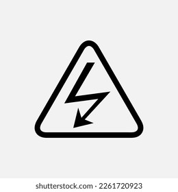 Icono de web plana de alto voltaje, signo o botón aislado en fondo blanco..eps