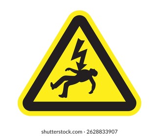 High Voltage Hazard Sign – Risk of Electrocution – High Quality Vectorial Graphic