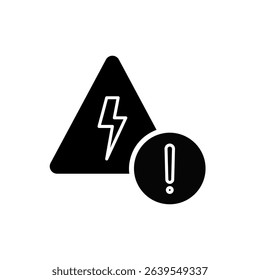 High Voltage Hazard Warning Icon, Vector Illustration, Symbol, Design Logo Template Pictogram, for UI or UX Isolated on White for Mobile App, Editable