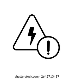 High Voltage Hazard Warning Icon, Vector Illustration, Symbol, Design Logo Template Pictogram, for UI or UX Isolated on White for Mobile App, Editable