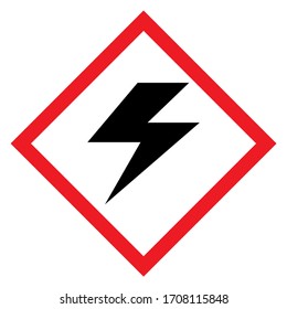 Hochspannungs-Symbol, Gefahrensymbol für die Vektorillustration einzeln auf weißem Hintergrund, Webbutton