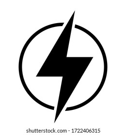 High voltage icon, danger vector symbol isolated on white background, web button