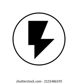 High voltage icon, danger vector symbol isolated on white background, web button. EPS10