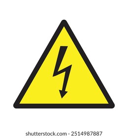 High voltage icon, danger vector symbol isolated on white background
