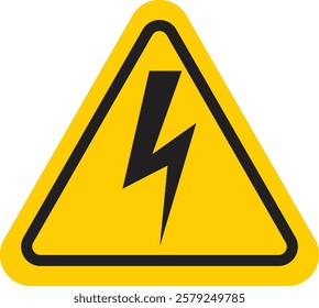 High voltage icon, danger vector symbol isolated on white background, design in trendy style. web button. Vector illustration
