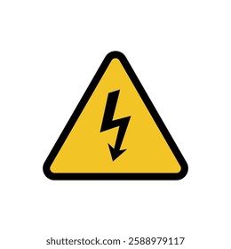 High voltage icon, danger vector symbol isolated on white background, web button.