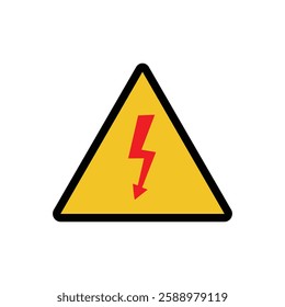 High voltage icon, danger vector symbol isolated on white background, web button.