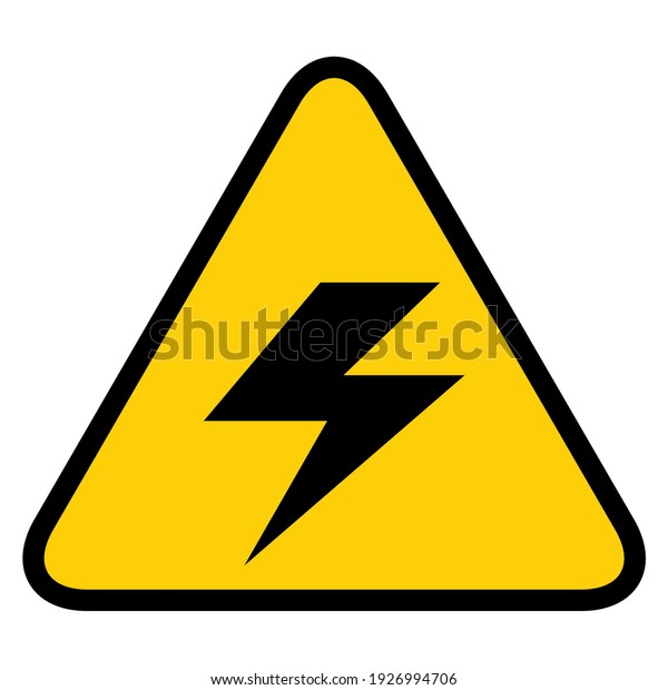 High voltage icon, danger vector symbol\
isolated on white background, web\
button
